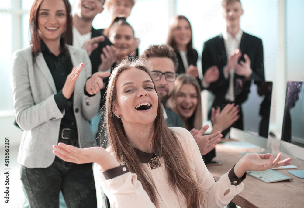 Fototapeta premium group of diverse office employees in the workplace.
