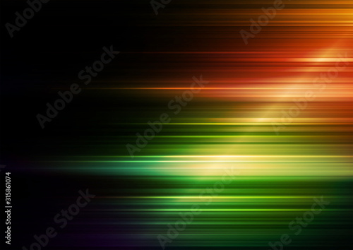 Horizontal speed lines with orange and green background