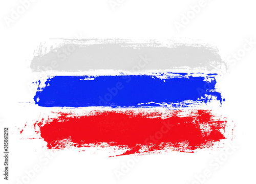 Unordentliche handgemalte Flagge: Russland