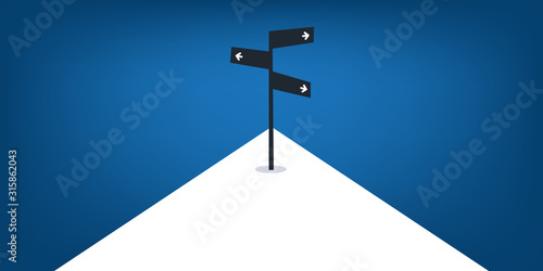 Business Decision Design Concept with Road Sign - Eps10 Vector Illustration photo