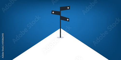 Business Decision Design Concept with Road Sign - Eps10 Vector Illustration
