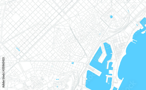 Ciutat Vella, Spain bright vector map