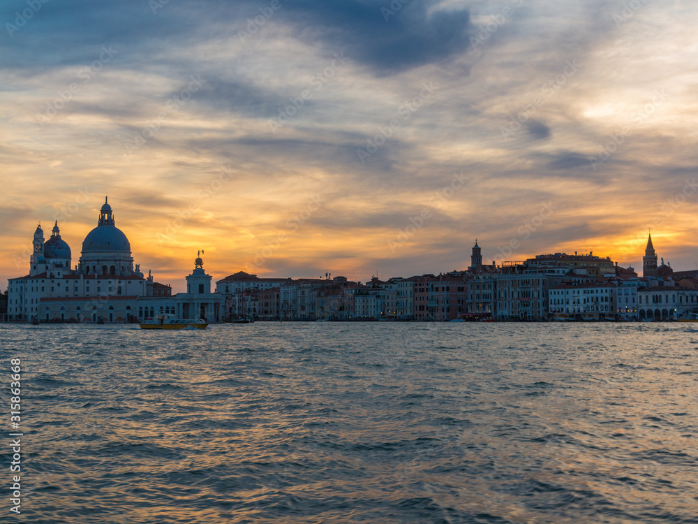 Venice cityscape at sunset