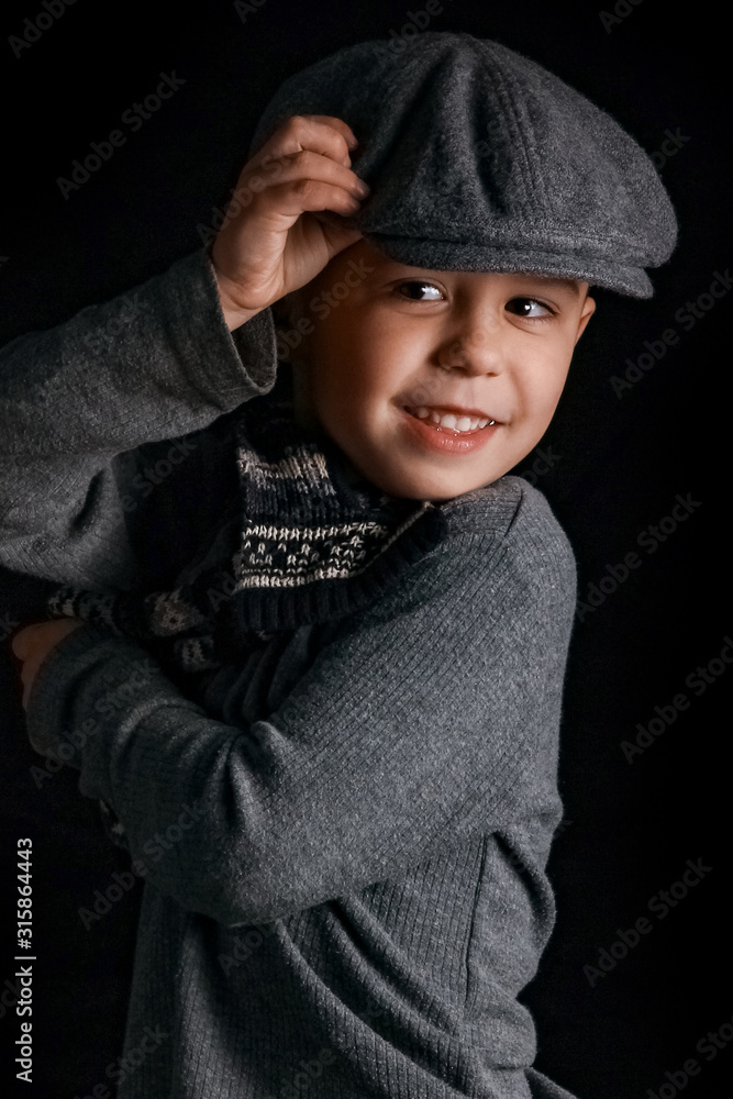 happy dude baby on black background happy dude baby on black background