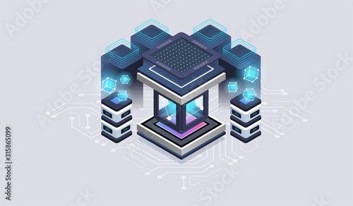 Modern flat design isometric concept of Data Analysis for website and mobile website. Data visualization concept. 3d isometric vector illustration.