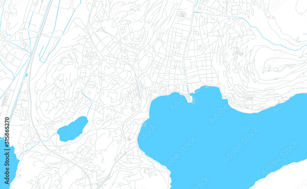 Lugano, Switzerland bright vector map