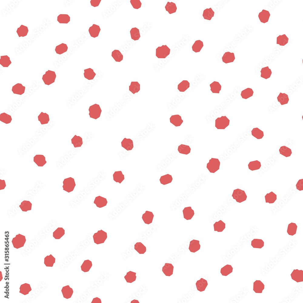 Beautiful Seamless pattern with dots small polka are red color