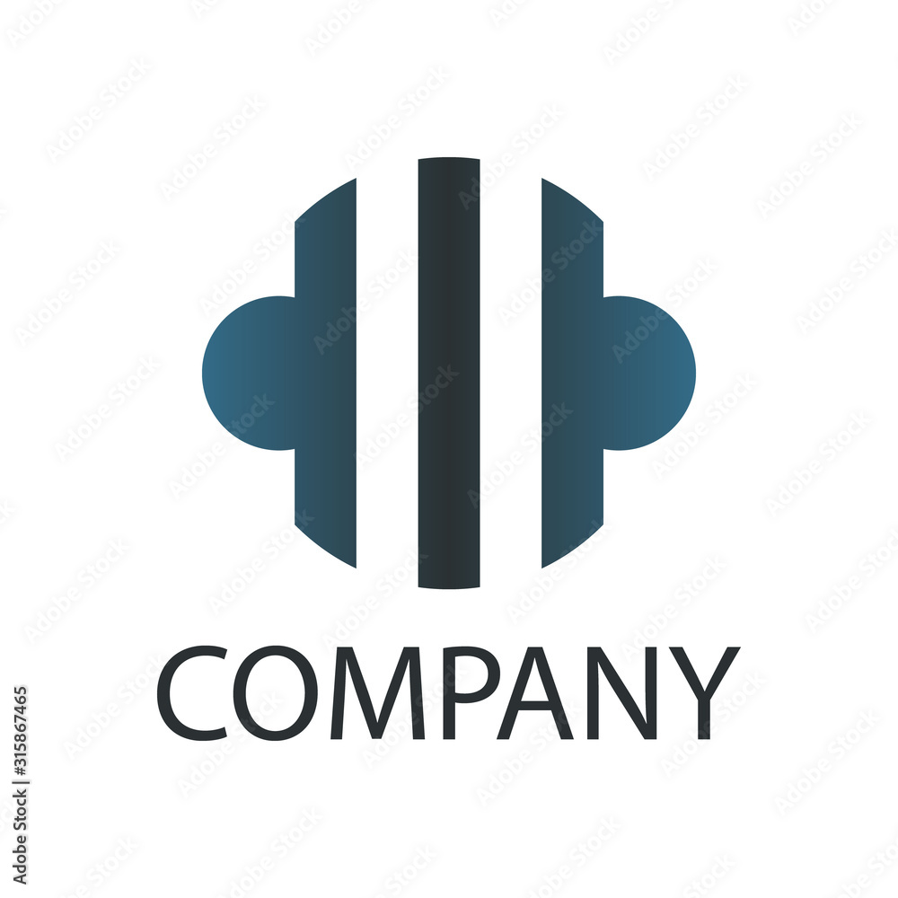 illustration vector graphic of a three pillar shape with a circle on both sides perfect for a company logo or symbol illustration vector graphic of a three pillar shape with a circle on both sides perfect for a company logo or symbol