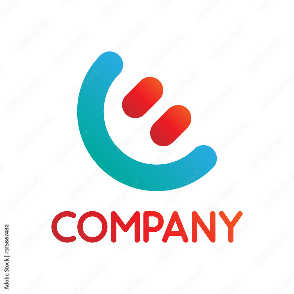 illustration vector graphic of a shape that forms the letter C and with two rounded shapes on it perfect for a company logo or symbol illustration vector graphic of a shape that forms the letter C and with two rounded shapes on it perfect for a company logo or symbol