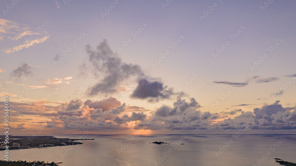 バハマ　BAHAMA Nassau　空撮　夕日　ドローン　海外　カリブ海　旅行　SNS　広告　素材　海　自然　ビーチ　