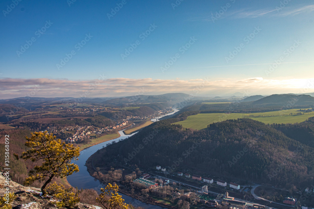 Lilienstein Panorama Blick 