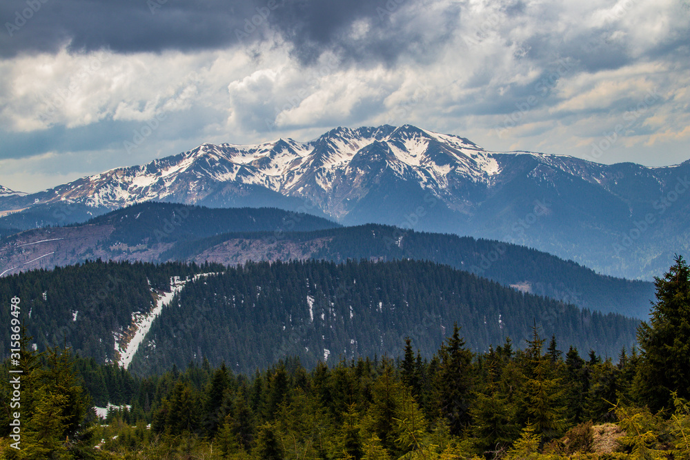Marmarosh range in the Carpathian mountains in Ukraine