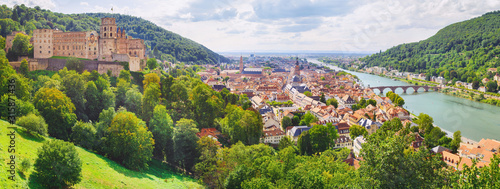 heidelberg - city in germany at the neckar from above photo