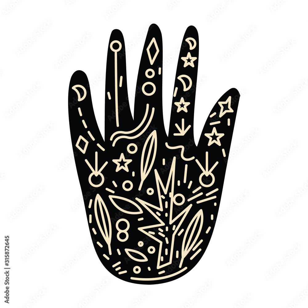 Occulture Vector design. Occultural palm decorated illustration design. The sign of unseen forces that drive culture forward. Occultural illustration vector design and sign or symbol. Black Magic sign Occulture Vector design. Occultural palm decorated illustration design. The sign of unseen forces that drive culture forward. Occultural illustration vector design and sign or symbol. Black Magic sign