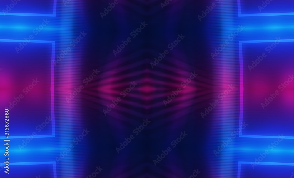 Dark abstract futuristic background. Neon lines glow. Neon lines, shapes. Multi-colored glow, blurry lights, bokeh. Empty stage background Dark abstract futuristic background. Neon lines glow. Neon lines, shapes. Multi-colored glow, blurry lights, bokeh. Empty stage background