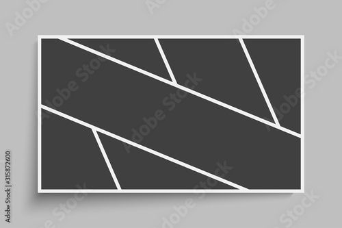 Vector empty collage board six images, photos