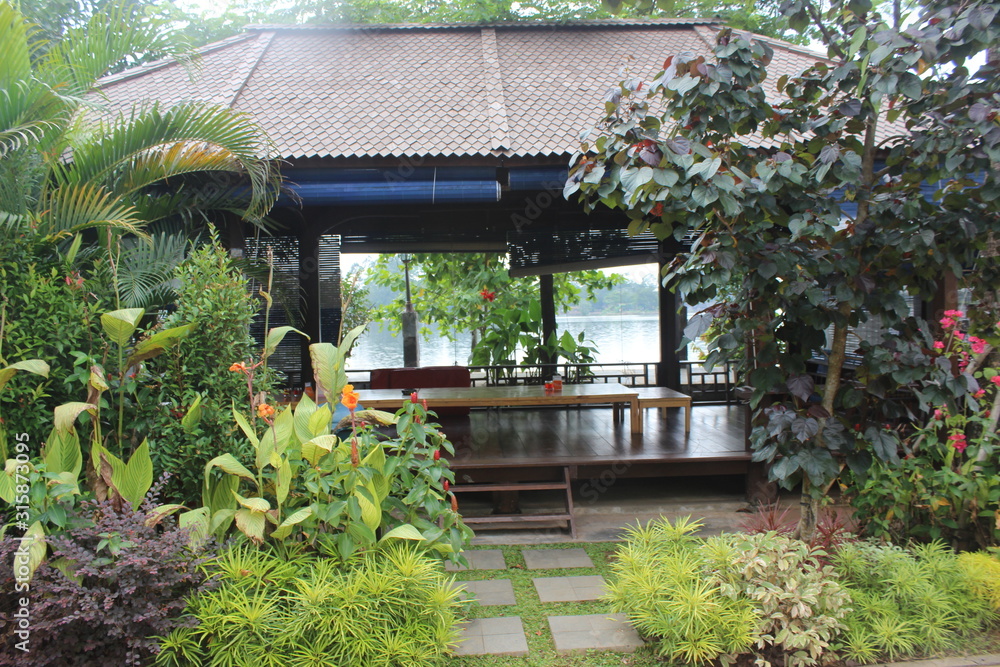Obraz premium Sundanese typical restaurant saung in Indonesia