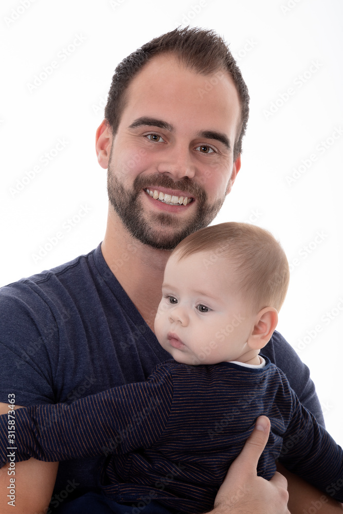 Vater mit Baby Porträt Vater mit Baby Porträt