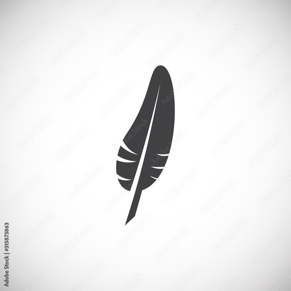 Feather icon on background for graphic and web design. Creative illustration concept symbol for web or mobile app Feather icon on background for graphic and web design. Creative illustration concept symbol for web or mobile app