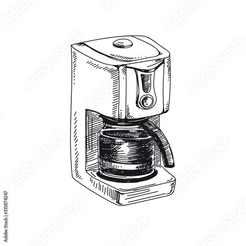 vector hand drawn sketch vintage coffee Illustration