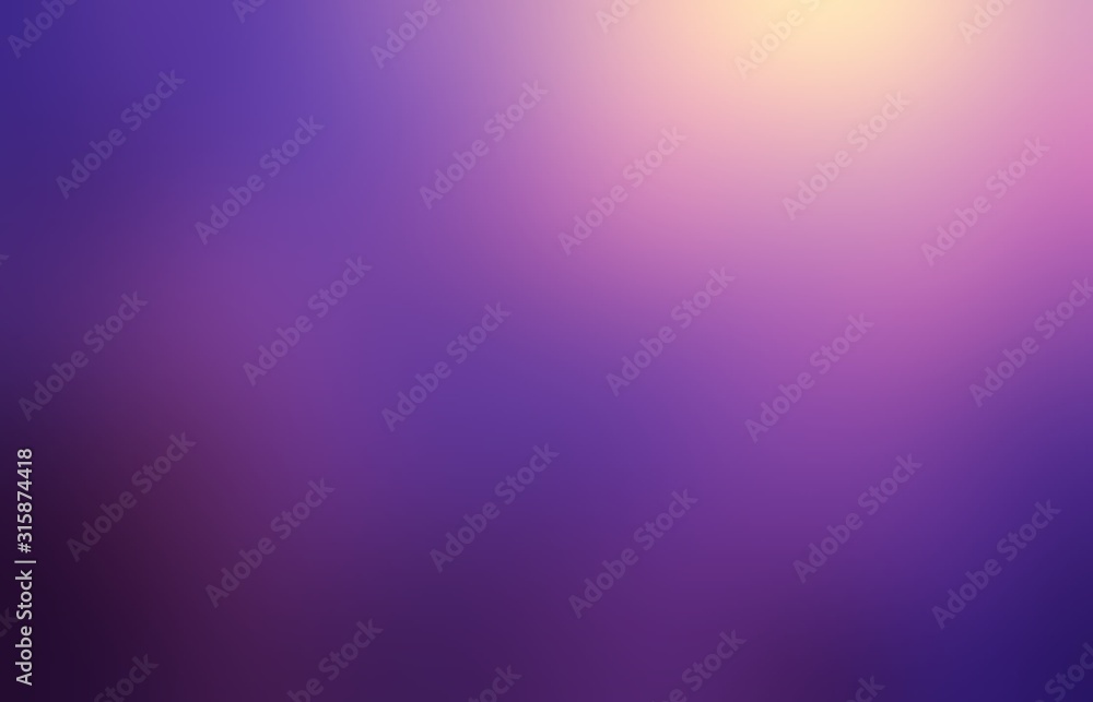 Fototapeta premium Background purple blur decorated shine on top. Golden glow abstract on deep violet empty illustration. Dark lilac defocused pattern.