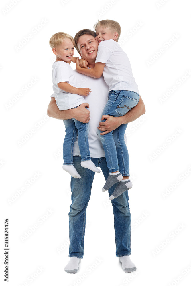 Happy father with little son. Happy father with little son.