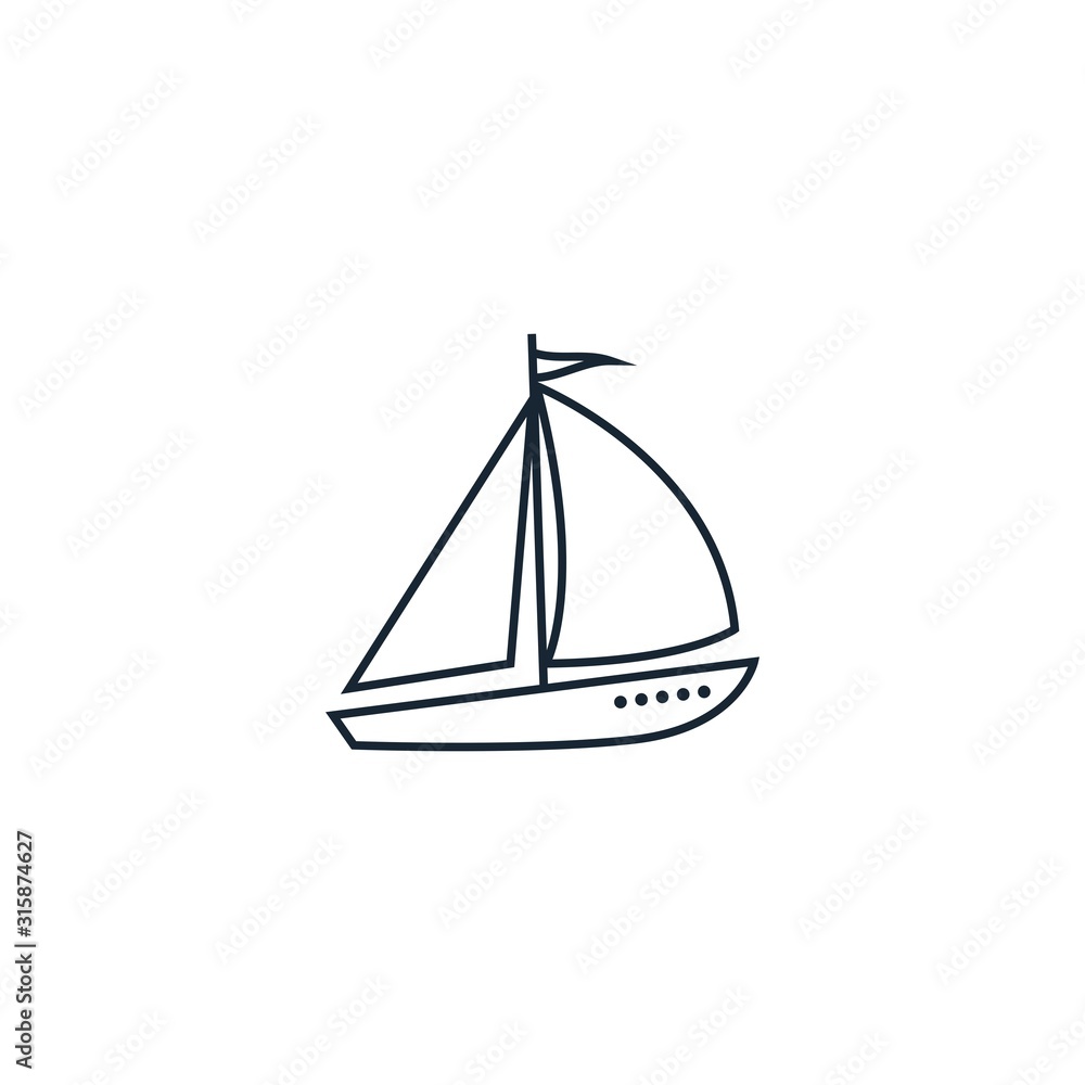 Sail boat creative icon. From Travel icons collection. Isolated Sail boat sign on white background Sail boat creative icon. From Travel icons collection. Isolated Sail boat sign on white background