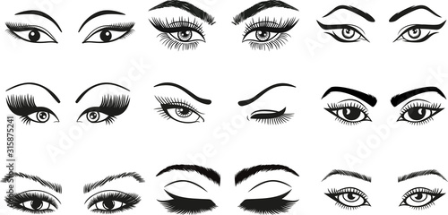 Eyes Eyelashes Eyebrow Lashes Eye Makeup for cutting and printing