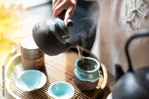Chinese pouring tea