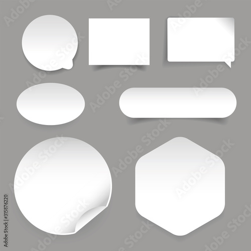 Empty Sticker set different shapes