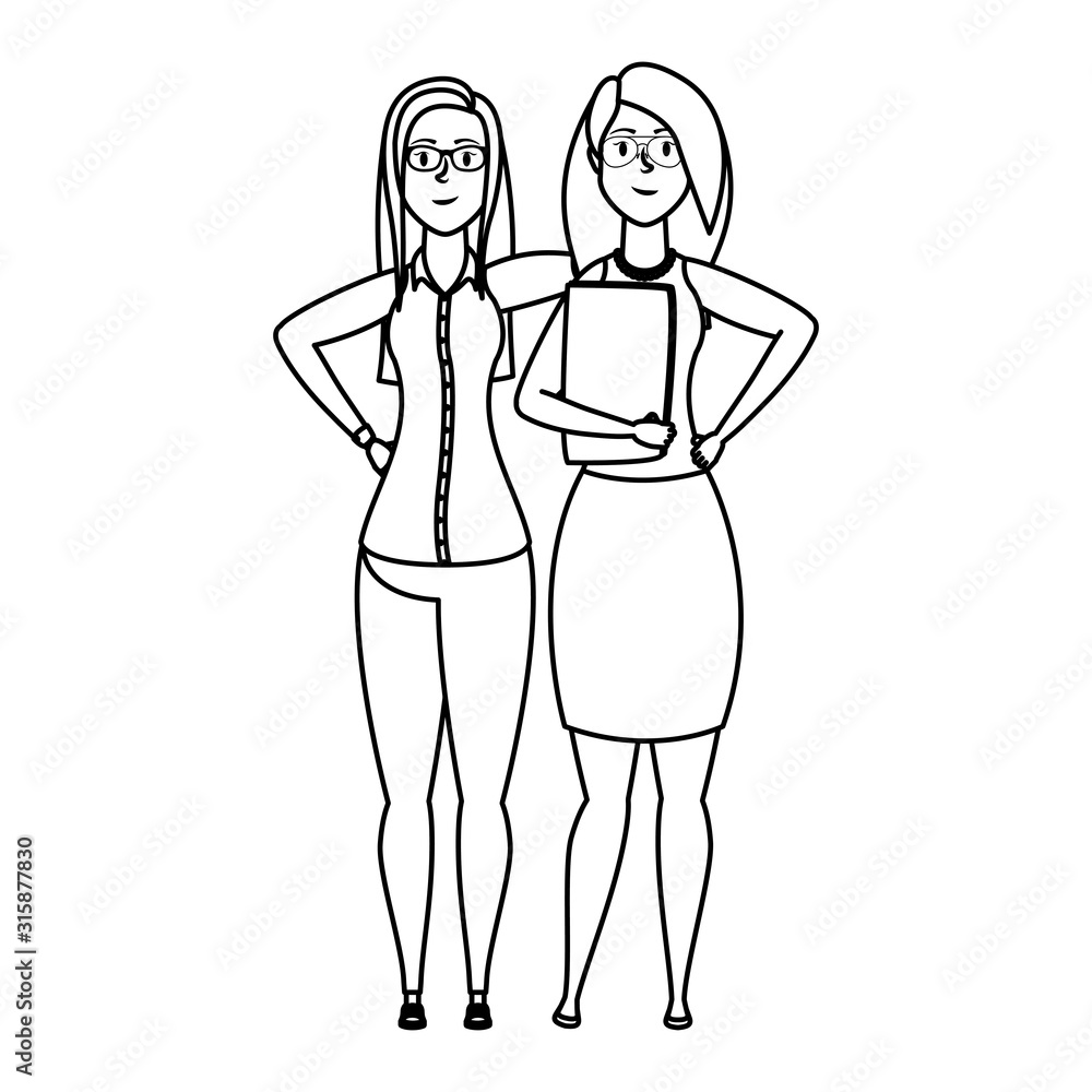 cute young businesswomen avatars characters cute young businesswomen avatars characters