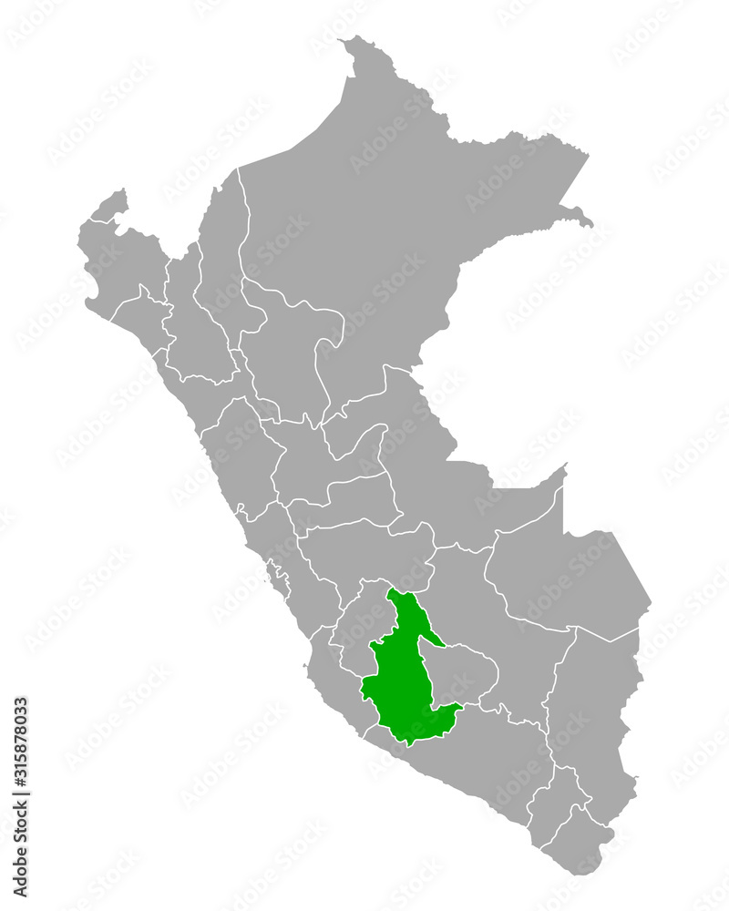 Karte von Ayacucho in Peru