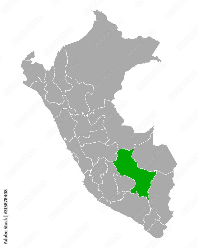 Karte von Cusco in Peru