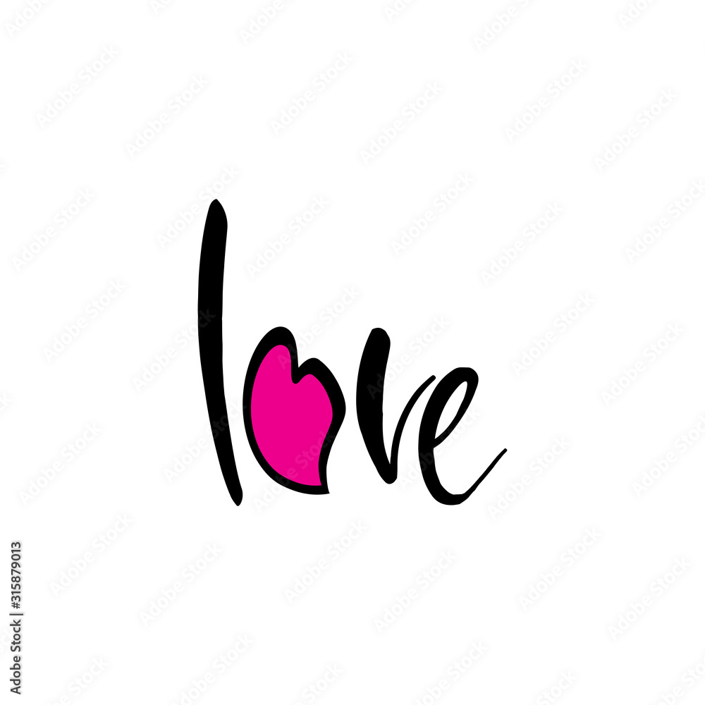 Love text with love symbol vector illustration. Love text with love symbol vector illustration.