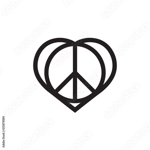 Design of Peace, Love, vector design element.
