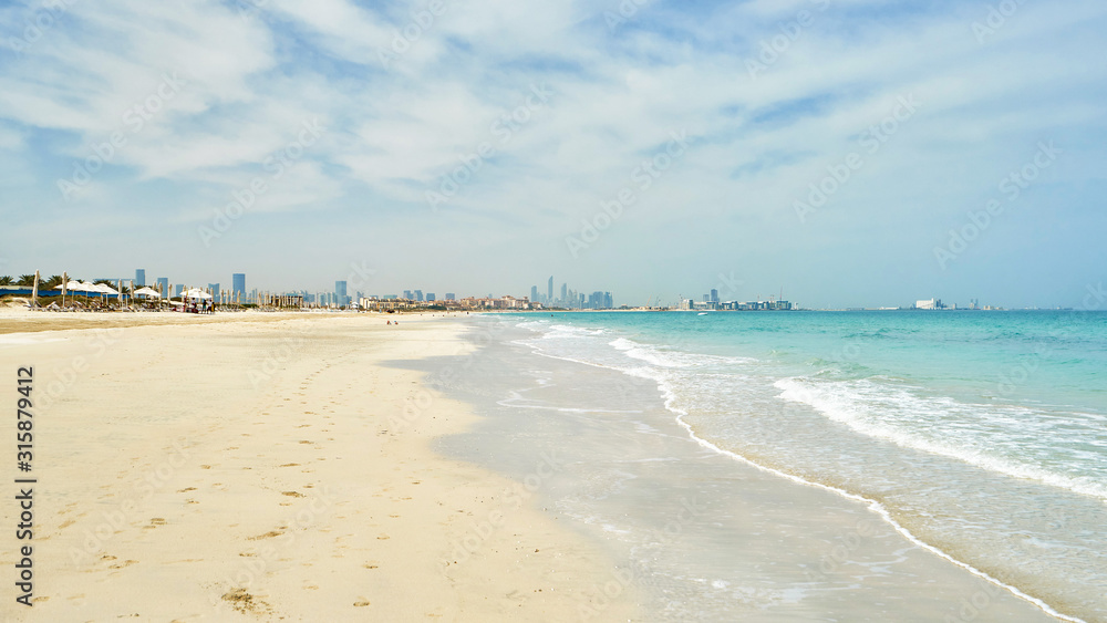 Saadiyat sandy beach at Abu Dhabi in UAE