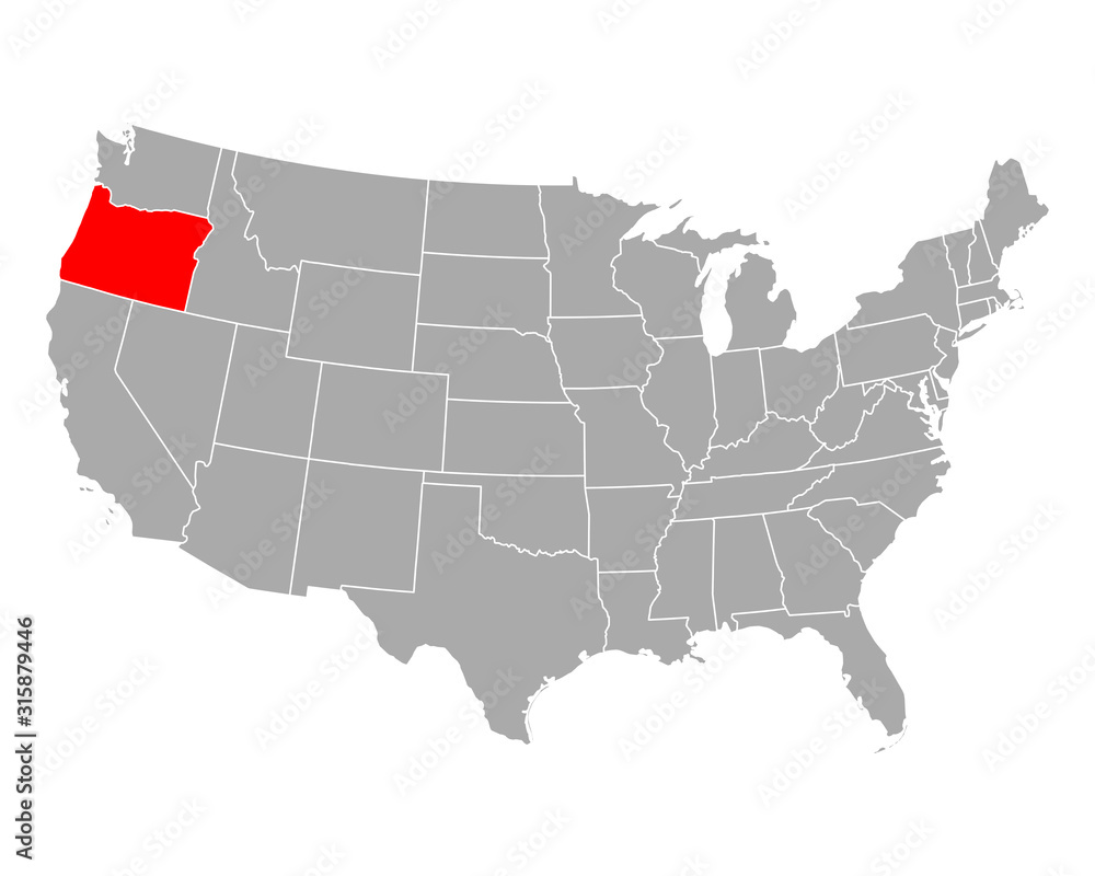Karte von Oregon in USA