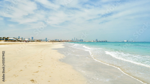 Saadiyat sandy beach at Abu Dhabi in UAE © vladimirzhoga