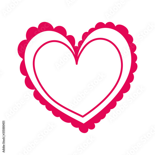 happy valentines day heart with lace