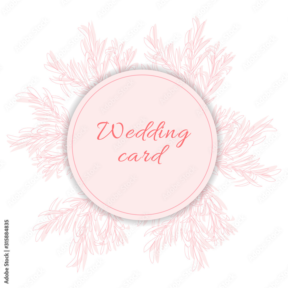 Wedding card template. Modern illustration for design and web.