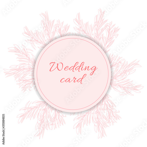 Wedding card template. Modern illustration for design and web.