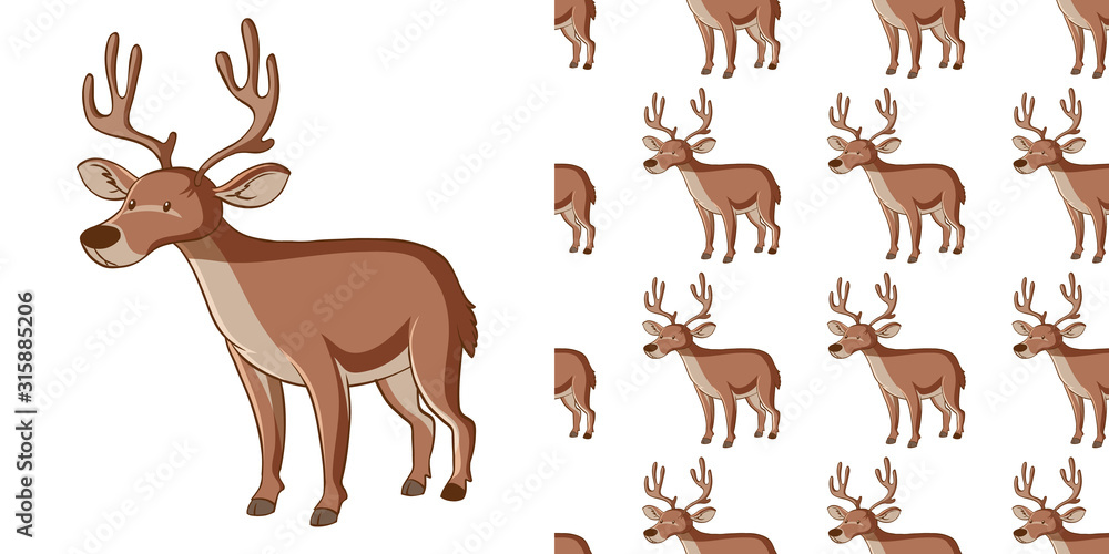 Fototapeta premium Seamless background design with deer