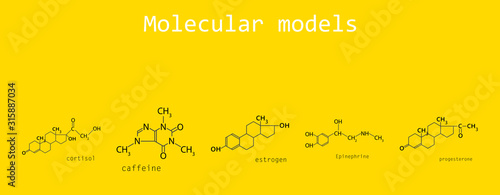 Melatonin hormone molecule. In humans, it plays a role in circadian rhythm synchronization. Skeletal formula.