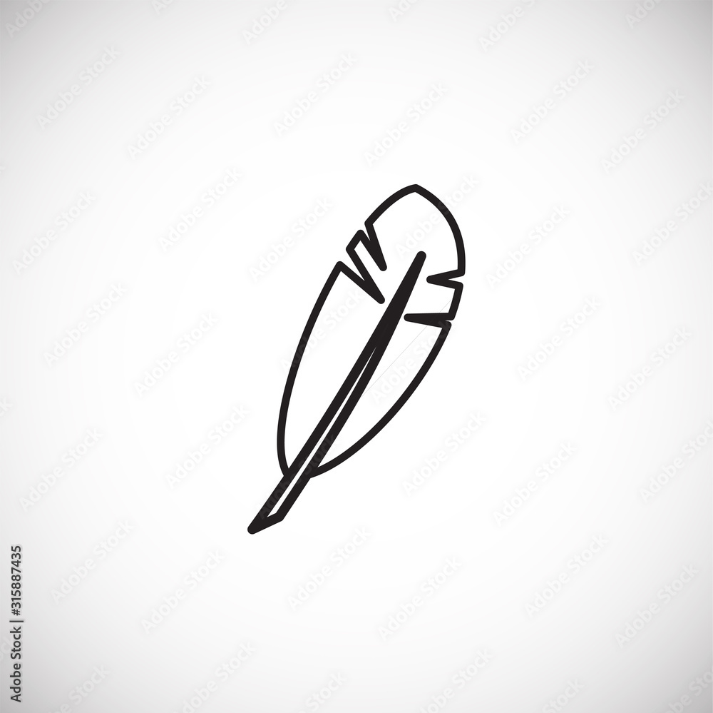 Feather icon outline on background for graphic and web design. Creative illustration concept symbol for web or mobile app Feather icon outline on background for graphic and web design. Creative illustration concept symbol for web or mobile app