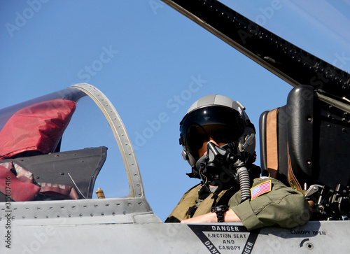 U.S. Fighter Pilot in a Fighter Jet