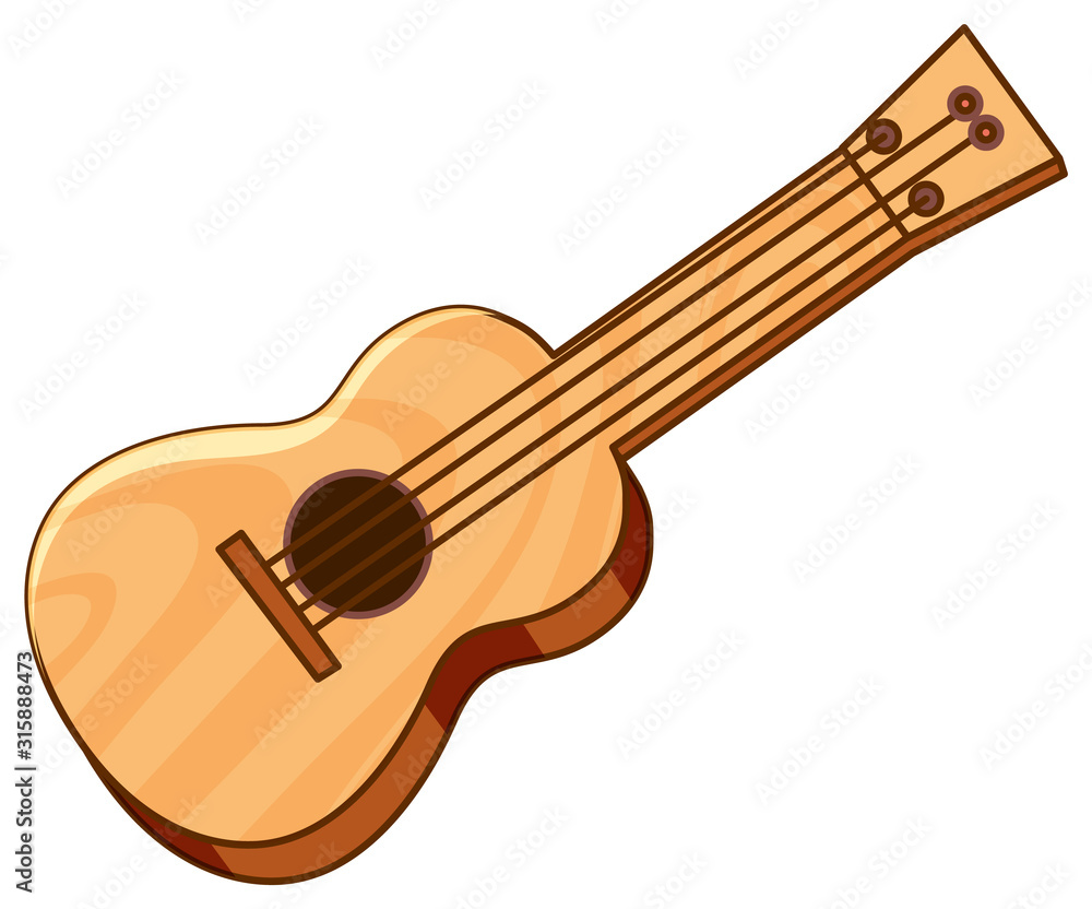 Fototapeta premium Wooden guitar on white background