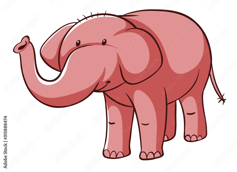 Isolated picture of pink elephant