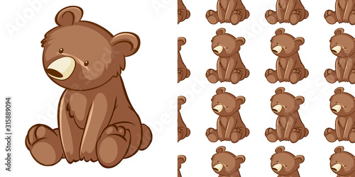 Seamless background design with little cub