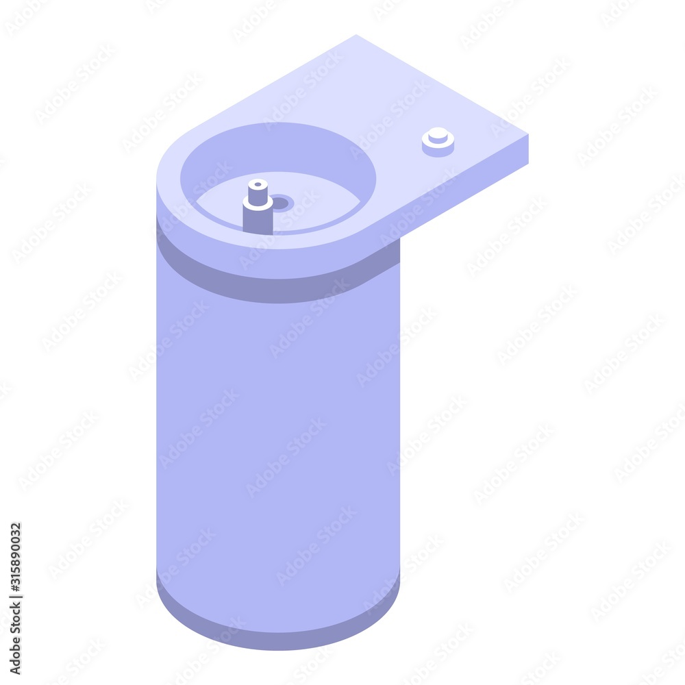 Modern drinking fountain icon. Isometric of modern drinking fountain vector icon for web design isolated on white background Modern drinking fountain icon. Isometric of modern drinking fountain vector icon for web design isolated on white background
