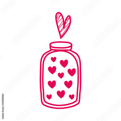 mason jar with hearts love